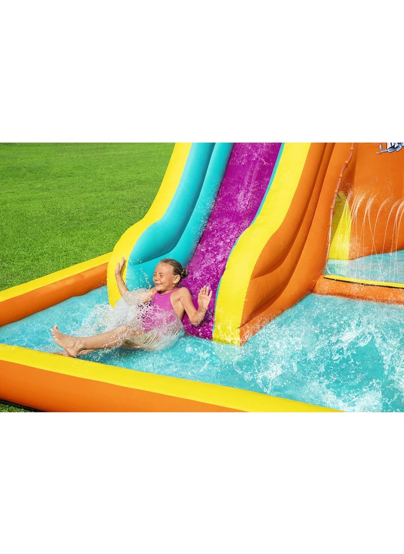 Bestway Giant Inflatable Water Park 565x373x265cm with Twin Slides & Climbing Wall | Kids Summer Adventure Zone  - Image 3