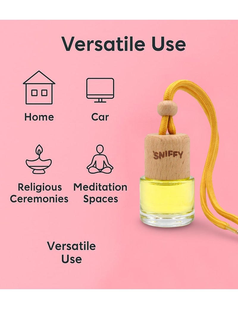 SNIFFY Lemon Car Air Freshener Hanging Diffuser – Natural Essential Oil Auto Air Freshener, Alcohol-Free Long Lasting Fresh Lemon Scent, Car Rear View Mirror Perfume Bottle for Auto, Home & Office - Image 3