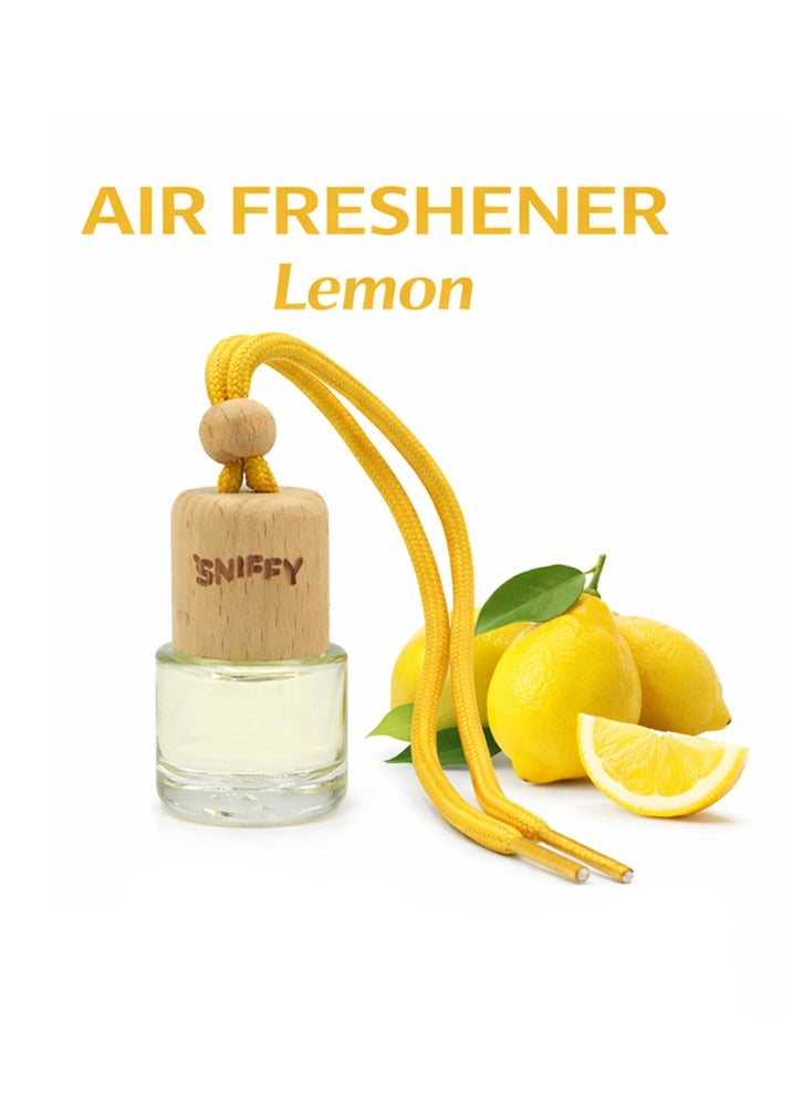 SNIFFY Lemon Car Air Freshener Hanging Diffuser – Natural Essential Oil Auto Air Freshener, Alcohol-Free Long Lasting Fresh Lemon Scent, Car Rear View Mirror Perfume Bottle for Auto, Home & Office - Image 5