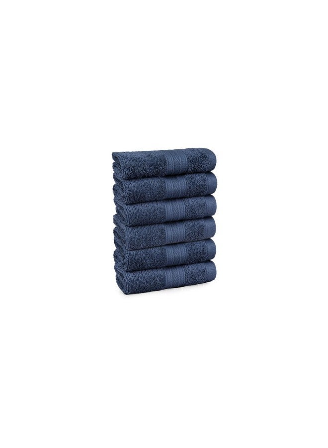 ترايدنت منشفة ترايدنت سوفت كومفورت إير ريتش المصنوعة من القطن بنسبة 100% للوجه، 500 جرام لكل متر مربع من المناشف شديدة الامتصاص للرجال/النساء، مجموعة من 6 قطع من مناشف الوجه (30.5 سم × 30.5 سم)، أزرق داكن - Image 2