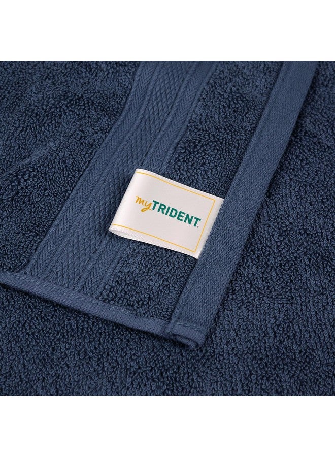 ترايدنت منشفة ترايدنت سوفت كومفورت إير ريتش المصنوعة من القطن بنسبة 100% للوجه، 500 جرام لكل متر مربع من المناشف شديدة الامتصاص للرجال/النساء، مجموعة من 6 قطع من مناشف الوجه (30.5 سم × 30.5 سم)، أزرق داكن - Image 4
