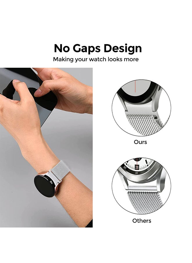 O Ozone - Metal Bands For Samsung Galaxy Watch 7 6 5 4 FE 40mm 44mm 45mm/Galaxy Watch 6 4 Classic 43mm 47mm 42mm 46mm  Milanese Magnetic Strap   Men (Black) - Image 1