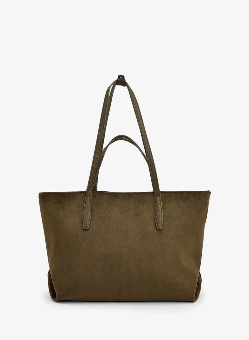 Celeste Suede School Tote Bag With Metallic Charm - 49x16x28 CM - Image 4