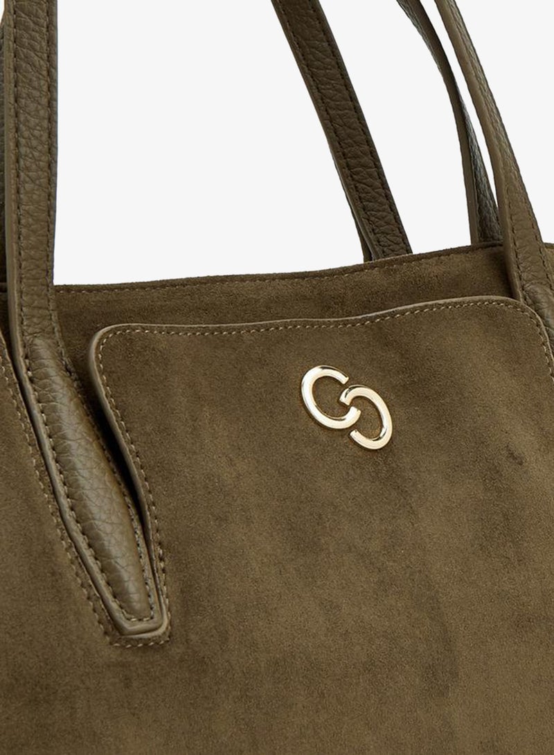 Celeste Suede School Tote Bag With Metallic Charm - 49x16x28 CM - Image 3