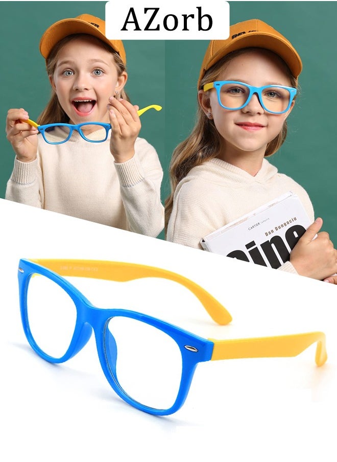 AZorb Kids Blue Light Blocking Glasses Anti-Glare Anti-UV Mobile TV Silicone Glasses for Boys Girls 3-12 Years Old Children's Blue Light Blocking Glasses  - Image 1