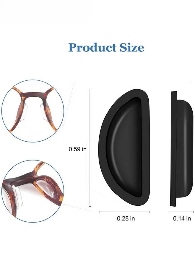 30 Pairs Eyeglass Nose Pads, Soft Silicone Adhesive Glasses, Anti-Slip Heighten Air Chamber Nose Pads, Design More Soft and Comfortable for Full Plastic Frames, Eyeglasses, Sunglasses（Black） - Image 2