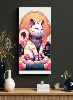 Generic Maneki Neko Japan Cat Glossy Metal Print - Japanese Cat Art Metal Print Gift Idea - Japan Wall Art Print On Metal  - Image 1
