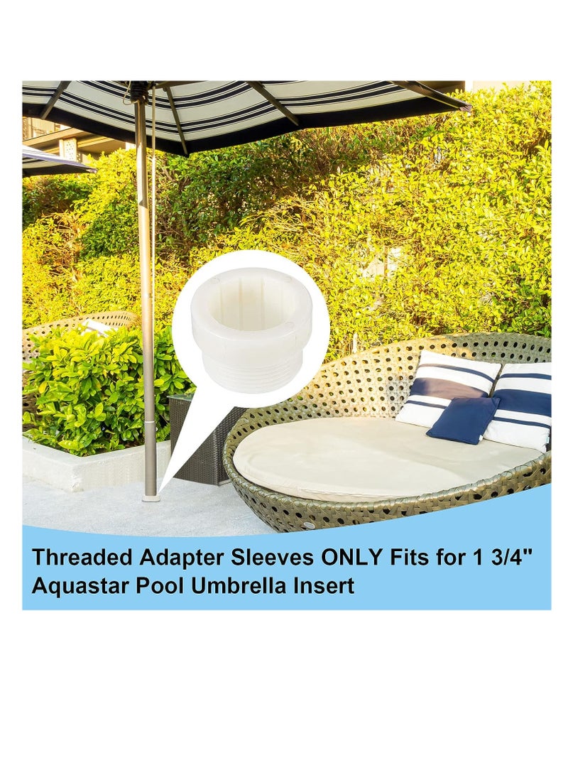 KASTWAVE 4 Pcs Pool Umbrella Stabilizer Adapter, Threaded Adapter Sleeves Threaded Umbrella Pole Replacement Adapter, Umbrella Pole Stabilizer, for  Outdoor Patio Deck 1 3/4"" Umbrellas Insert, White  - Image 5