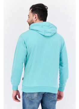 Goliath Men Hooded Long Sleeve Graphic Print Sweatshirt, Turquoise  - Image 3