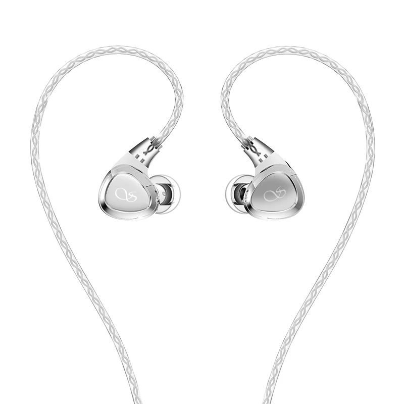 Shanling Sono 2DD + 1BA Triple Hybrid Driver IEM In-Ear Monitor Headphones Hi-Res Audio 0.78mm Detachable Cable Wired, Silver - Image 1