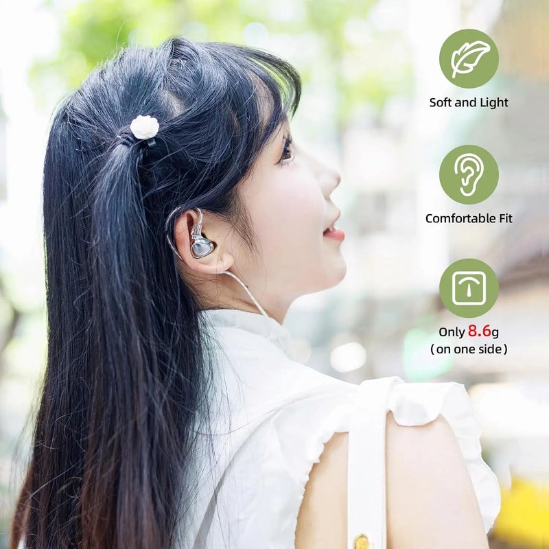 Shanling Sono 2DD + 1BA Triple Hybrid Driver IEM In-Ear Monitor Headphones Hi-Res Audio 0.78mm Detachable Cable Wired, Silver - Image 5