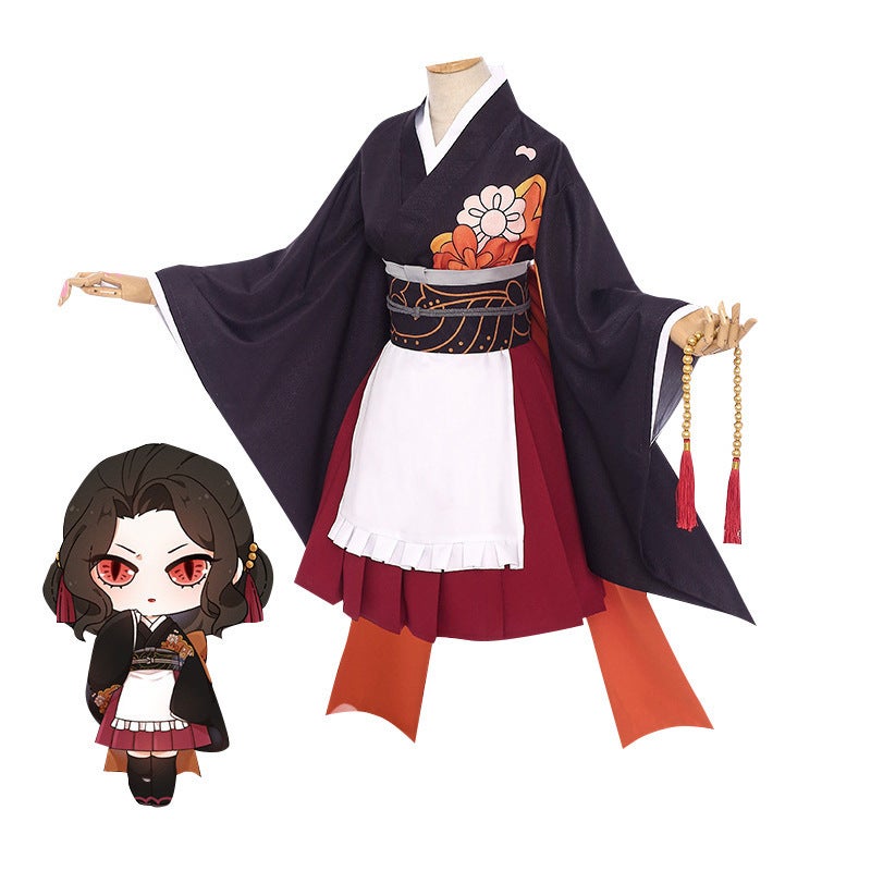 Kitchen Gate You Douzi Ganlu Temple Honey Glass Chestnut Flower Falling Xiangnaihu cosplay Animation Clothing Kimono Maid Clothing Ghost Dance Soaring Maid Kimono COS Complete Set [Women's Style]