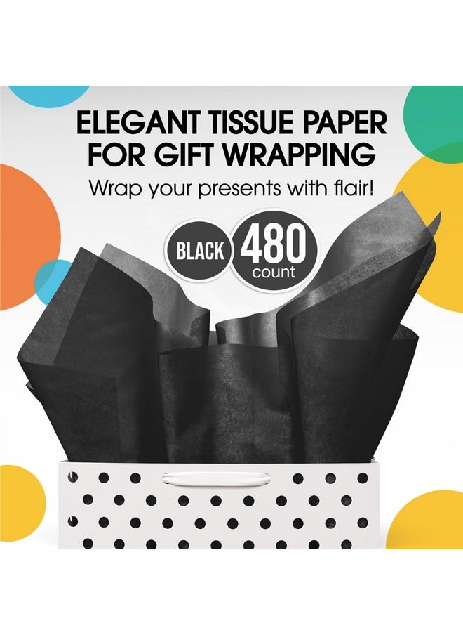 Crown Display 480 Sheets Bulk Black Tissue Paper 20" X 30" Packing Paper Sheets For Moving 10Lb Wrapping Paper Newsprint Paper For Packing Gift Wrapping Moving Supplies & Protecting Items Crown Display  - Image 4