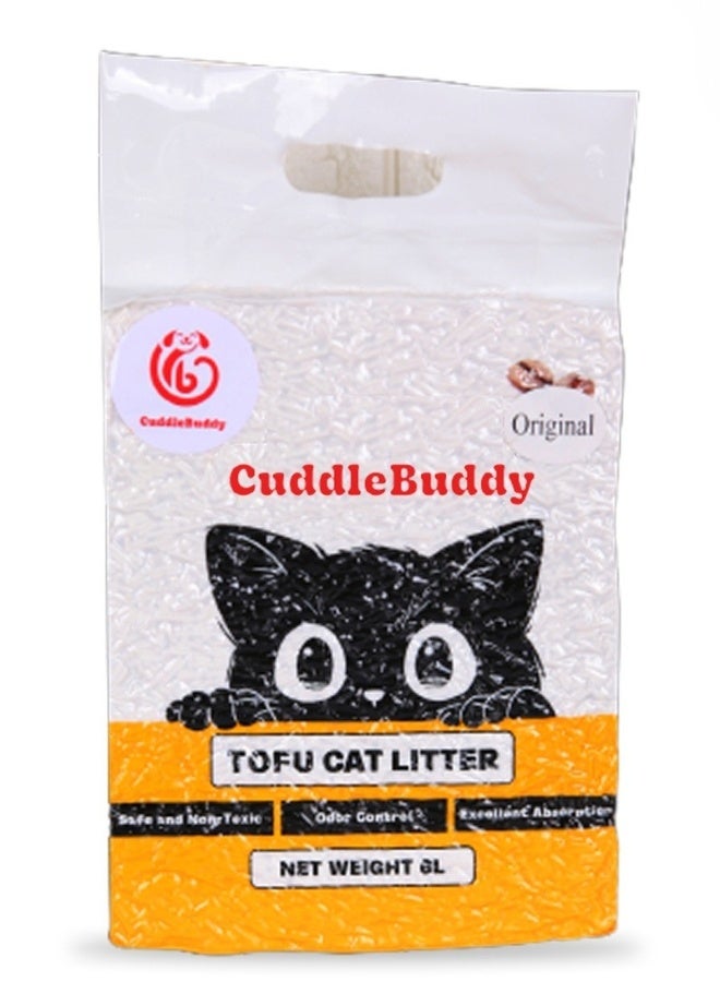 CuddleBuddy Tofu Cat Litter, Original Milk Scent, Strong Clumping, Low Dust Odor Control, Eco‑Friendly Plant‑Based Pellets, 6 L (2.5 kg) Bags, Pack of 4 - Image 2