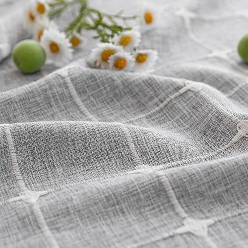 River Dream Farmhouse Shower Curtain with Snap-in Liner, No Hooks Needed Fabric Shower Curtains with Tassels for Rustic Bathroom Decor, with Window,with Magnets,Water Repellent&Machine Washable,Grey,71x74Inch - Image 5