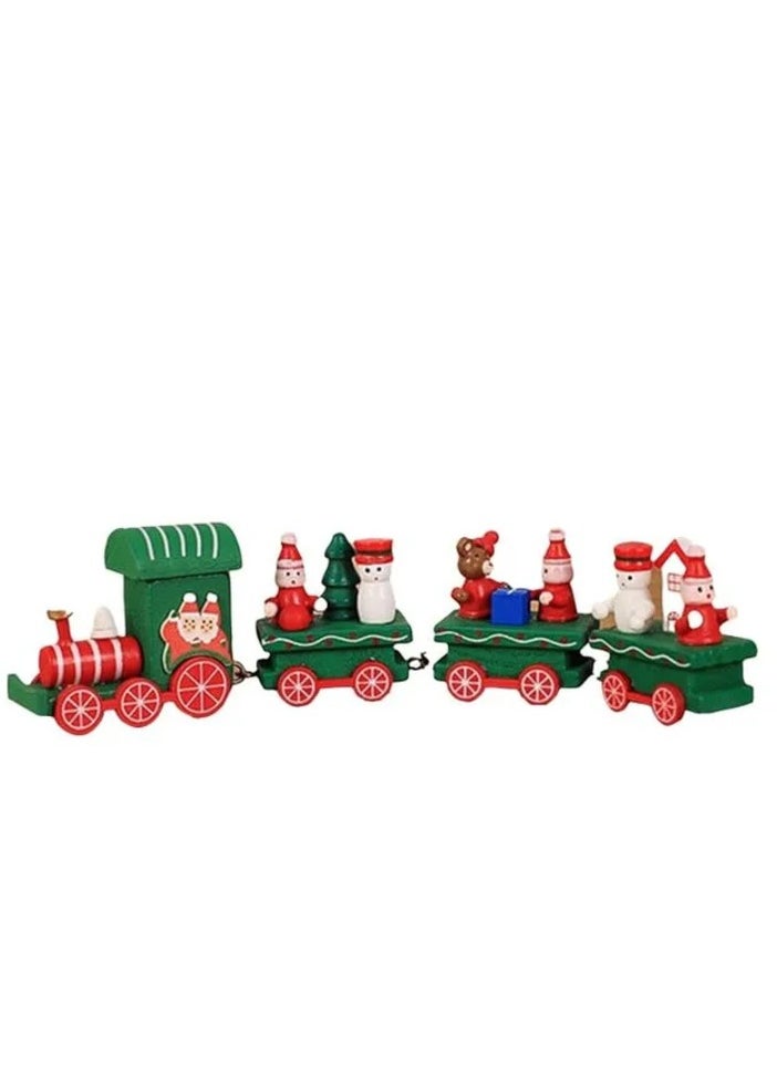 Factory Price Factory Price Christmas train toys, 100% Wooden Santa Claus Train Festival Toy, Gift set for Festival, Decor (Green) 