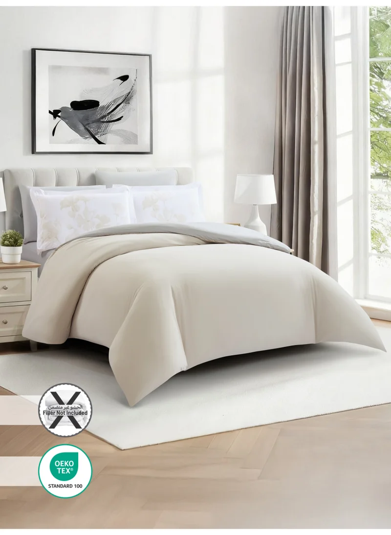 Donetella KING (200x200 cm) Solid Duvet Cover Set, Fits 200 × 200 cm Bed, King Size 6-Piece Set, With Digitally Printed Pillow Shams, Brushed Microfiber Without Duvet Filler.  | Best Price UAE