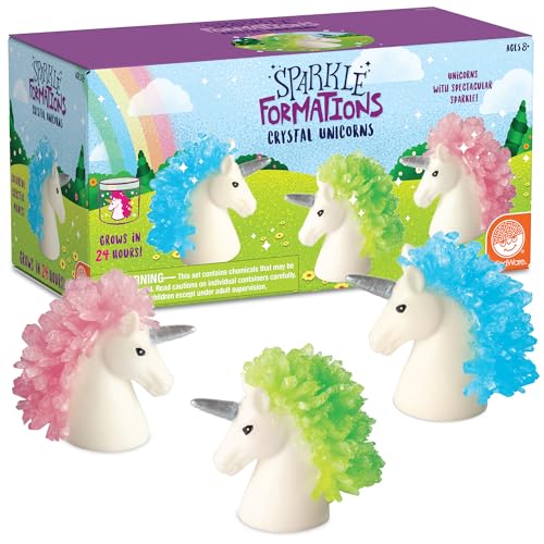 MindWare Crystal Growing Kit Unicorns STEM Science Experiment for Kids Grow Sparkling Crystals on Unicorn Figurines Ages 8 and Up - Image 1