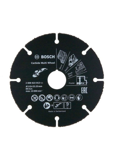 BOSCH - Carbide multi wheel cutting disc, provides a durable and safe work performance on multi material, For small angle grinders, 1piece, 115 mm Diameter