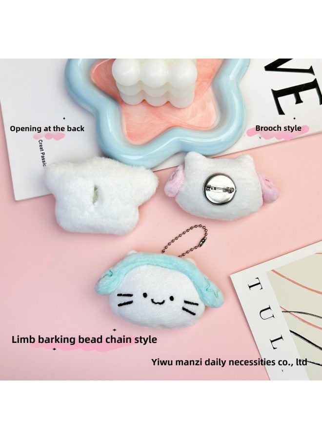 Headset Cat Squeaking Pendant Cute Cat DIY Brooch Shoes Hat Scarf Socks Hair Accessories Mobile Phone Case Accessories-Specifications:Green Headphones Cat Head-Color:Squeaky Bead Chain Style - Image 3