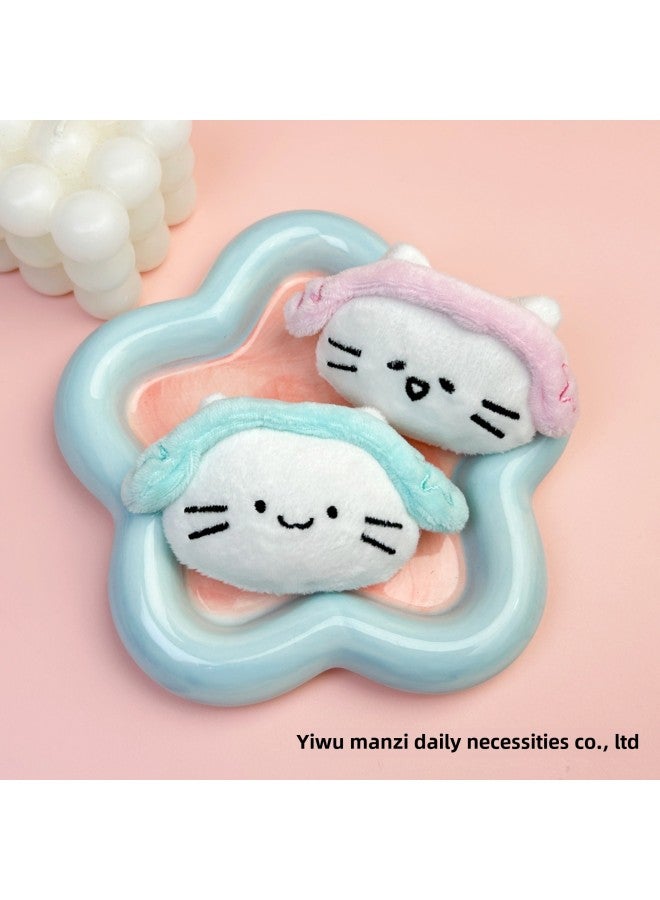 Headset Cat Squeaking Pendant Cute Cat DIY Brooch Shoes Hat Scarf Socks Hair Accessories Mobile Phone Case Accessories-Specifications:Green Headphones Cat Head-Color:Squeaky Bead Chain Style - Image 4