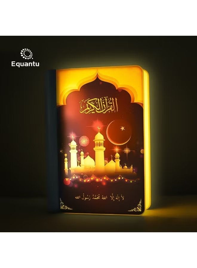 Equantu Quran Bluetooth Speaker Book Shape with LED Light – Portable Rechargeable Wireless Audio Player, Multi-Language Quran Playback, Remote Control & Colorful Book Lamp - Image 2