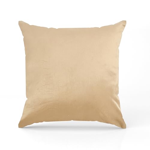 AEROHAVEN™ Rose Set of 2 Gold Leaf Printed Hand Made Velvet Throw/Pillow Cushion Covers - CC-226 - (Cream, 16 x 16 Inch) - Image 4