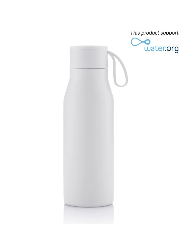 Hans Larsen Premium Water Bottle Stainless steel by Hans Larsen Insulated Bottle Hot n Cold BPA free Vacuum with strap 600ml