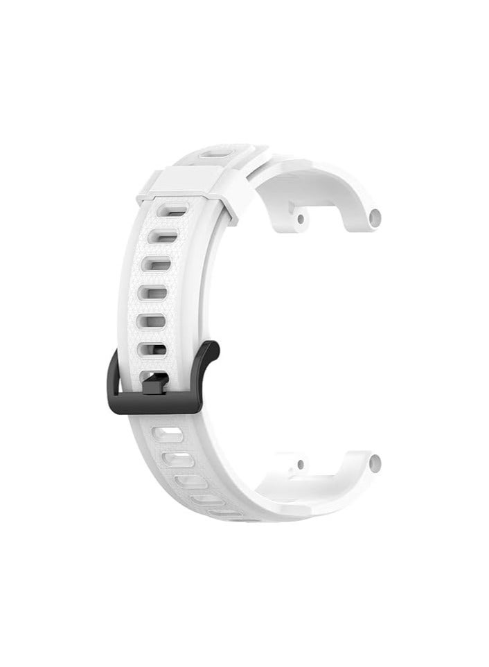 حزام Elmo3ezz الرياضي متوافق مع Huami Amazfit T-Rex حزام ساعة سيليكون ناعم قابل للتعديل مع أدوات (أبيض) - Image 3