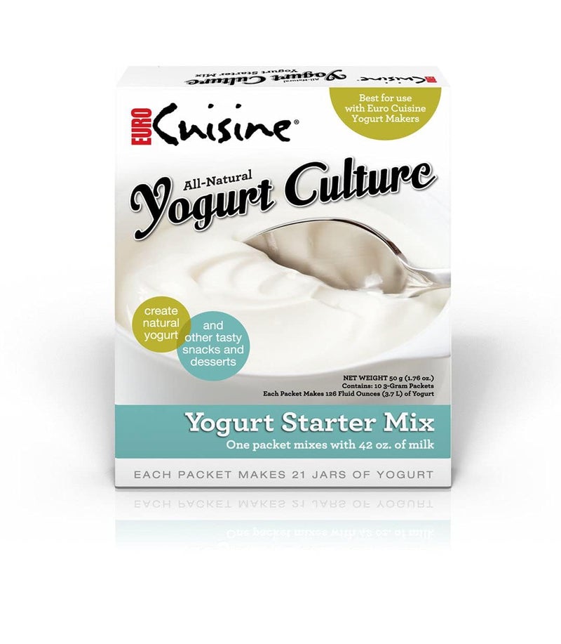 Euro Cuisine RI1020 All Natural Yogurt Culture Starter - Perfect for Dairy Free, Whole Milk, Protein Yogurt - Probiotic Yogurt Pouches for Smooth, Creamy Homemade Yogurt - Image 1