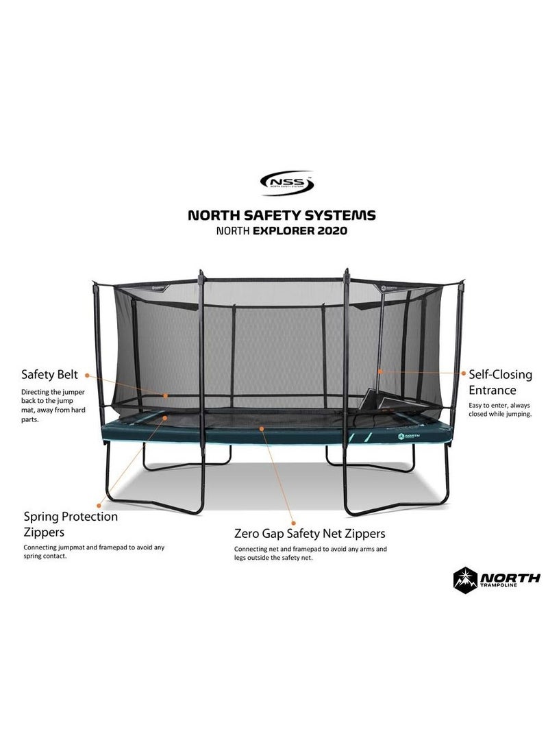 NORTH TRAMPOLINE - NORTH EXPLORER RECTANGULAR  4.7m x 3.15m / 15FT x 10FT WITH LADDER - Image 1
