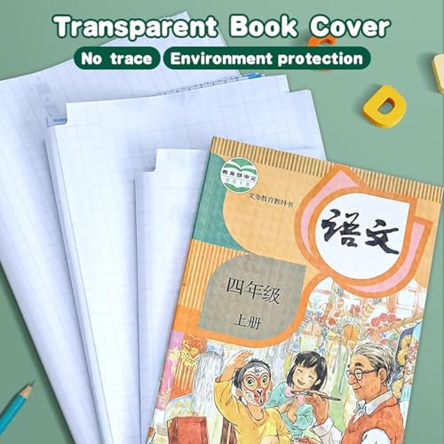 Delightbee Transparent Self-Adhesive Book Cover Film – 30 Sheets (10 Each of 3 Sizes) | Waterproof Paper Sticker for Book Protection Textbook Covering Office Use | Easy-to-Apply Book Binding Sheets - Image 2