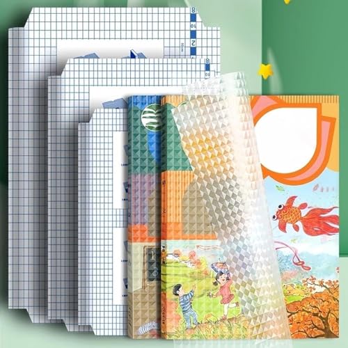 Delightbee Transparent Self-Adhesive Book Cover Film – 30 Sheets (10 Each of 3 Sizes) | Waterproof Paper Sticker for Book Protection Textbook Covering Office Use | Easy-to-Apply Book Binding Sheets - Image 1