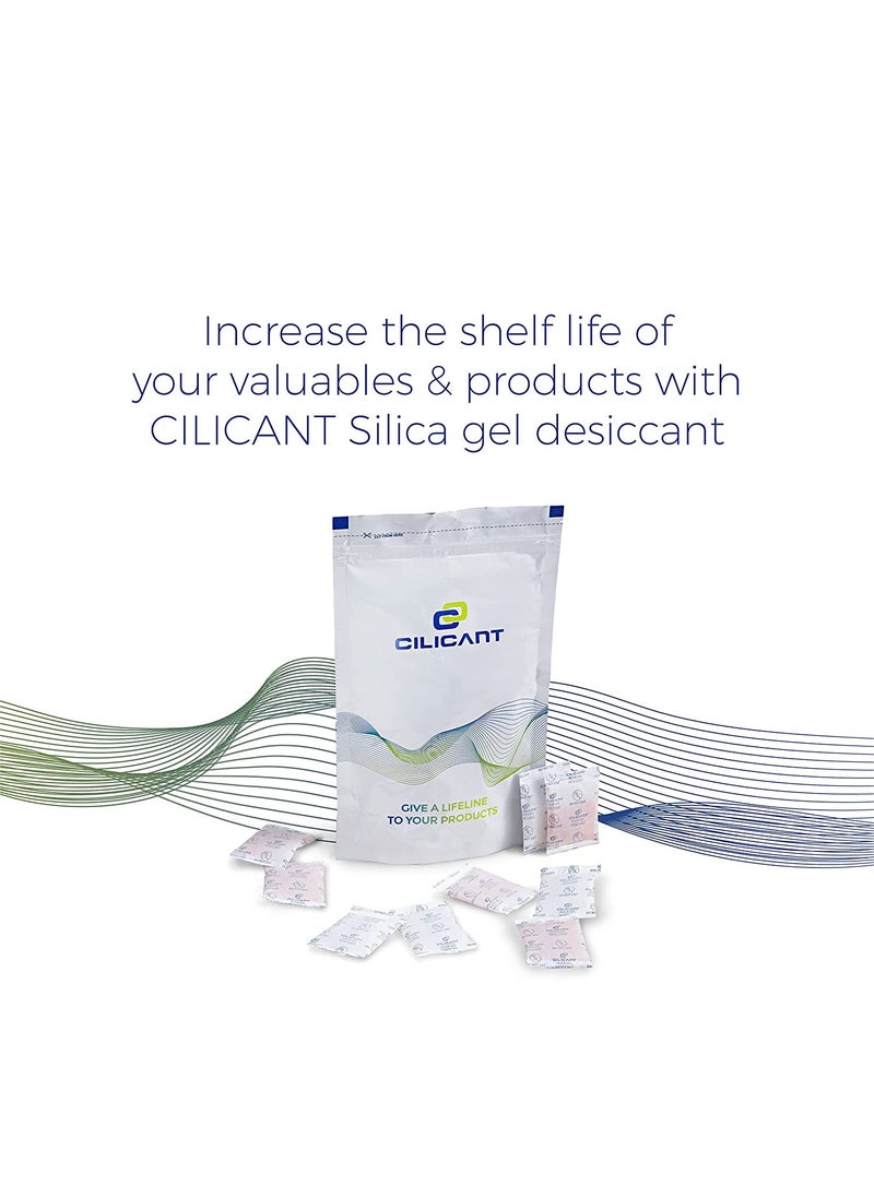 CILICAnT CILICAnT 25 Gram 50 Pcs Silica Gel White Packets Desiccant Dehumidifiers NonIndicating Silica Gel Packs for Moisture Absorption 25 Gram X 50 Pcs 125 Kgs  - Image 2