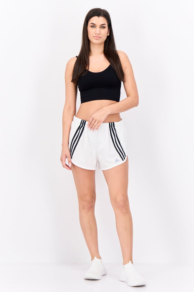 Adidas Women Regular Fit Training Shorts, White/Black  - Image 2