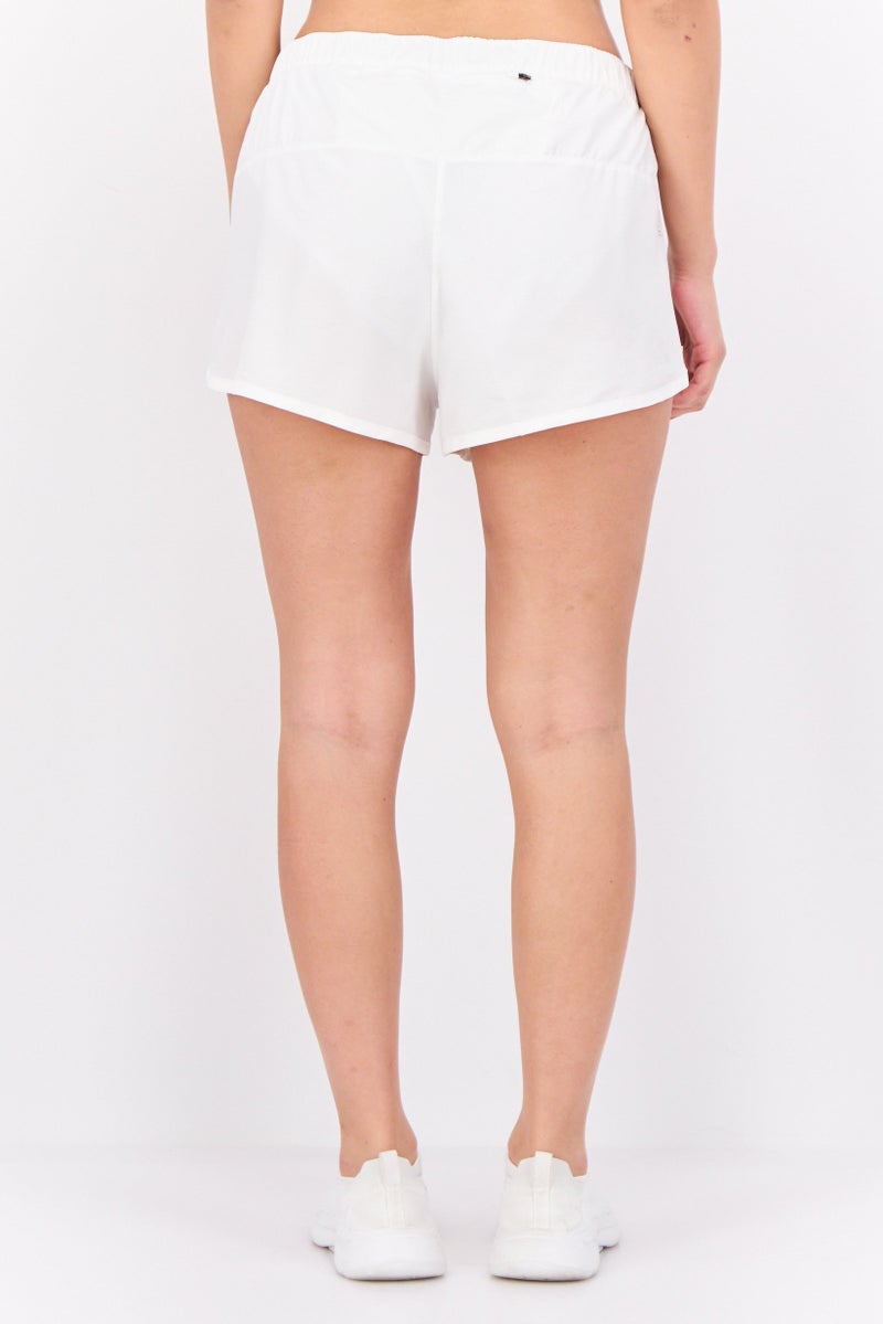 Adidas Women Regular Fit Training Shorts, White/Black  - Image 4