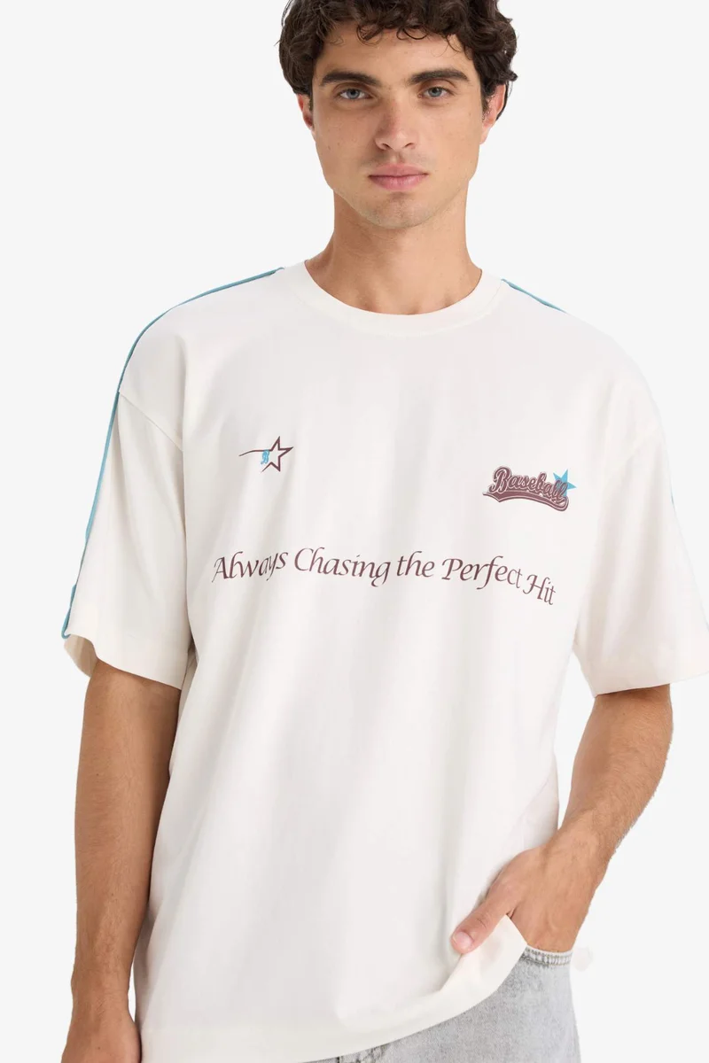 Defacto Boxy Fit Crew Neck Short Sleeve T-Shirt