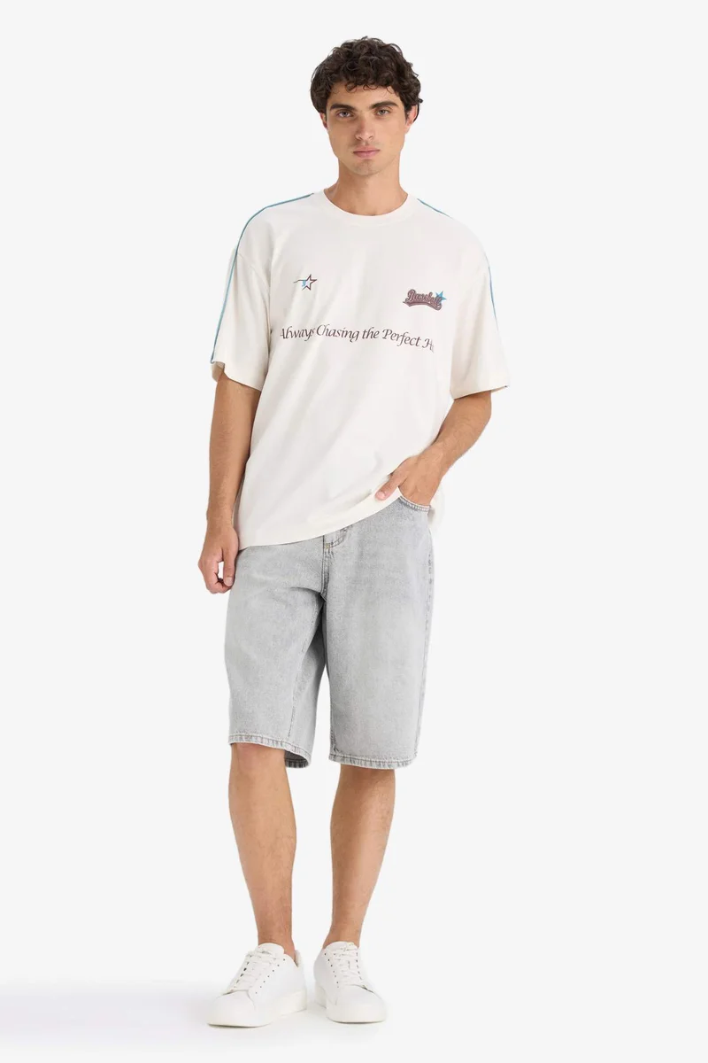 Defacto Boxy Fit Crew Neck Short Sleeve T-Shirt