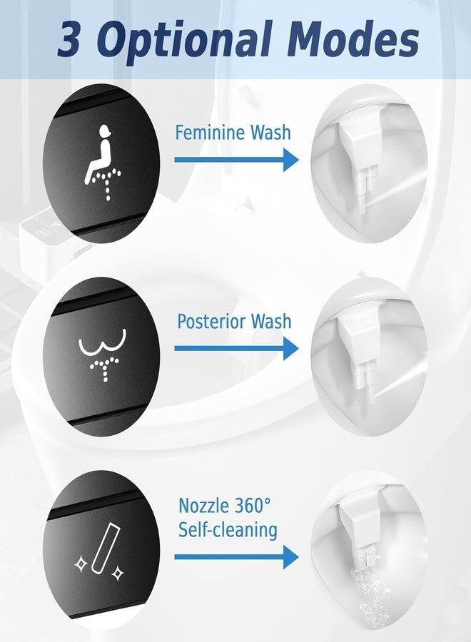 SAMSICHI Bidet Attachment for Toilet, Retractable Self Cleaning Cold Water Bidets for Existing Toilets, Bidet Toilet Seat Attachment with Pressure Controls, Bidet Attachment for Frontal & Rear Wash - Image 2