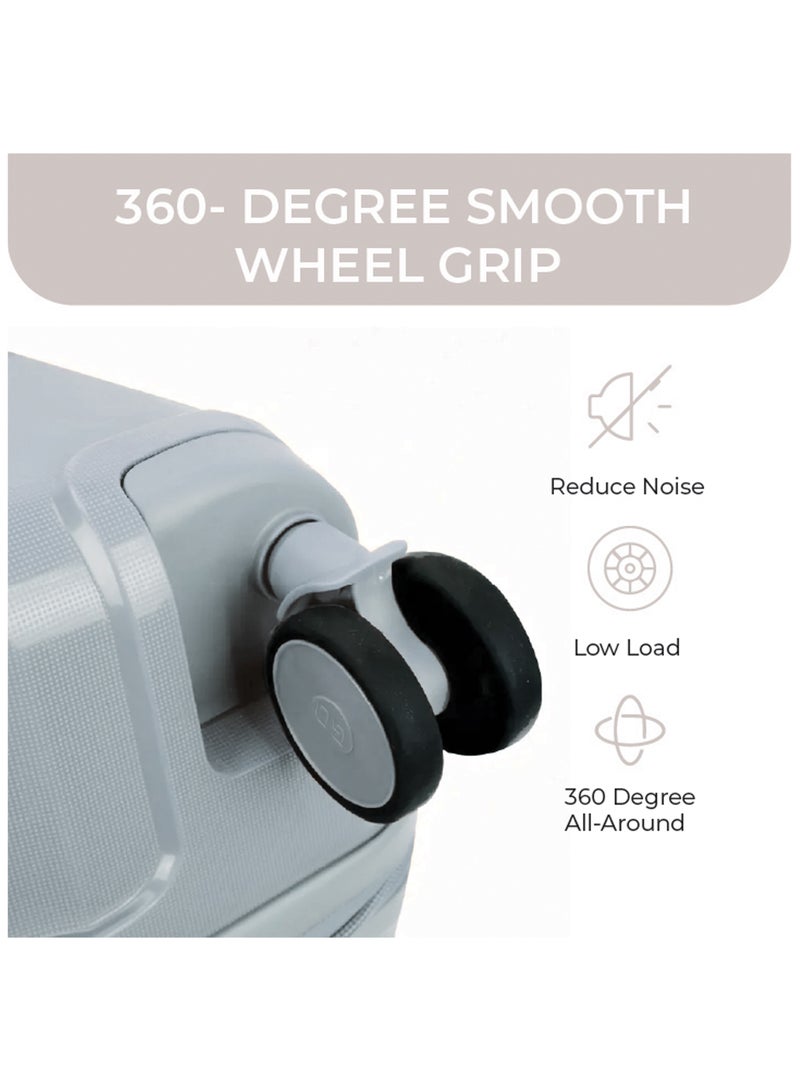 Reflection PP Luggage Set of 3, Scratchproof, Lightweight & 360° Silent Wheels Suitcase, PP Hard Luggage Trolley, Travel Luggage with Spinner Wheels  (3pc Set, Sand Grey) - Image 3