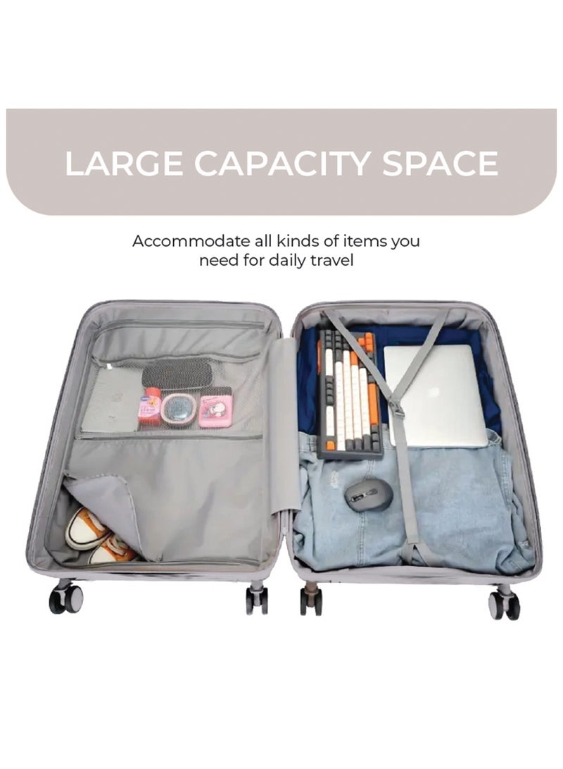 Reflection PP Luggage Set of 3, Scratchproof, Lightweight & 360° Silent Wheels Suitcase, PP Hard Luggage Trolley, Travel Luggage with Spinner Wheels  (3pc Set, Sand Grey) - Image 5