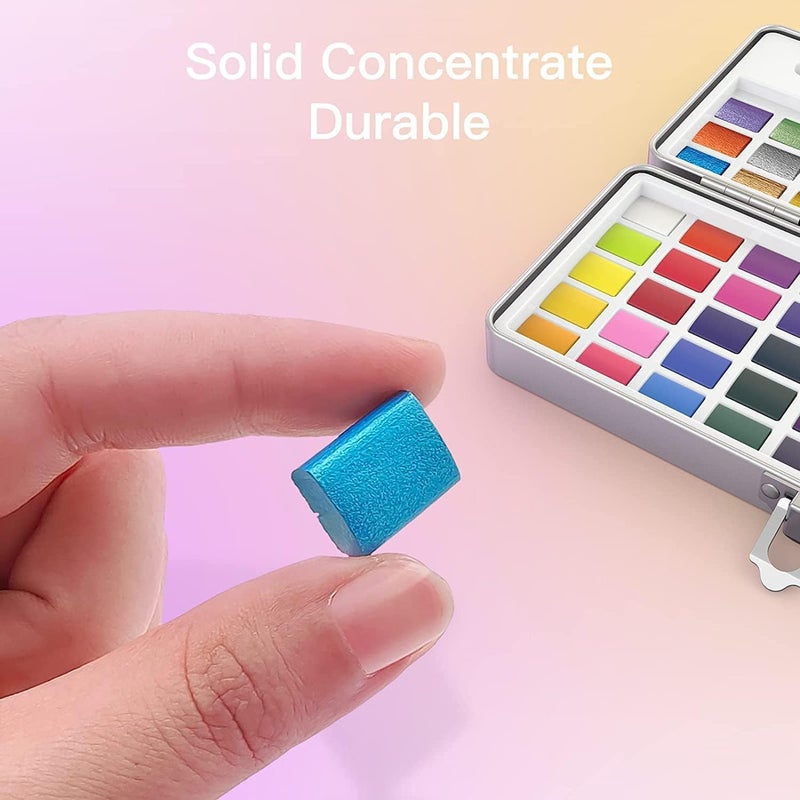 53 Arts 53ARTS® Portable Solid Water Color Paint Set 168 Colors Sketch Watercolor Palette Kit & Storage Case - Image 2