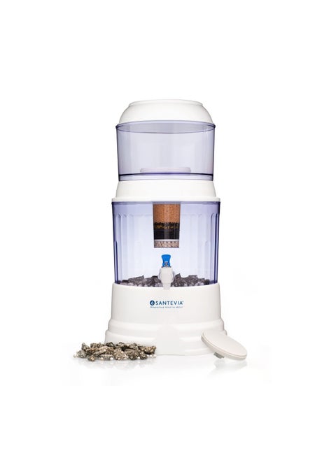 Santevia Gravity Water System Filter  at Home Water Filter That Makes Water Alkaline and Adds Minerals  Chlorine and Fluoride Filter Countertop Model