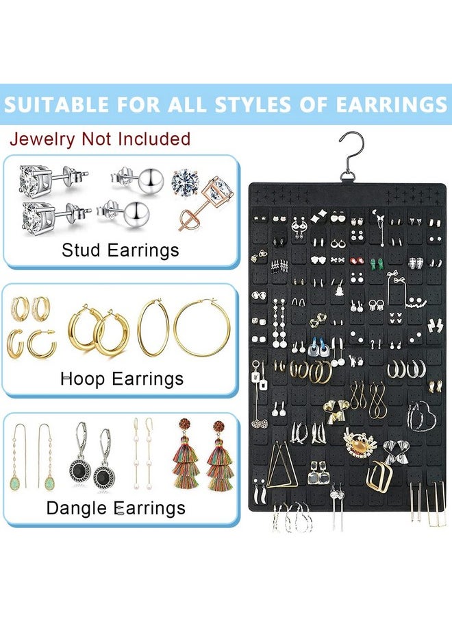 HASTHIP ® 1Pc Hanging Jewellery Organisers, Dual-Sided Necklace & Earrings Organizer, Large Felt Jewelry Organizer Hanger For Closet Wall Door - Holds Up To 300 Pairs Of Earrings And 30 Necklaces  - Image 3