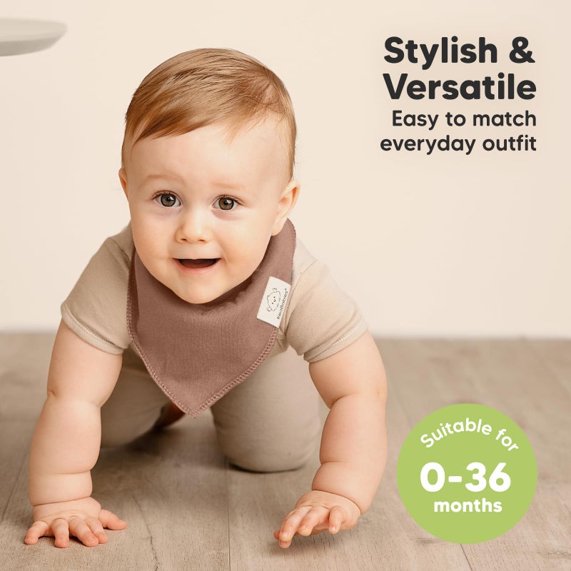 KeaBabies 8-Pack Organic Baby Bandana Bibs for Girls - Super Absorbent Triangle Baby Bibs for Drooling and Teething Infant, 100% Cotton Extra Soft for Newborn, Infant 0-36 Months (Mauve) - Image 4