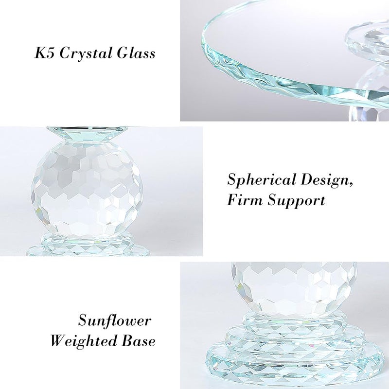 Uten Crystal Glass Cake Stand, 11'' Cake Display Stand, Crystal Glass Fruit Plate, Clear Cake Stand, Display Desserts Holder for Wedding Cakes Serving Platters - Image 3