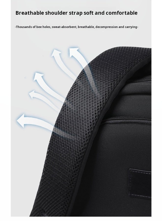 Multifunctional backpack for commuting and traveling, large capacity backpack for junior high school students, college style, ins fashion design, student schoolbag (Black) - Image 5