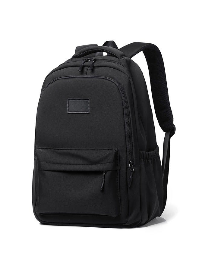Multifunctional backpack for commuting and traveling, large capacity backpack for junior high school students, college style, ins fashion design, student schoolbag (Black) - Image 1