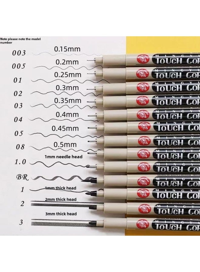Touch Student Drawing Drawing Drawing Edge Needle Pen Painting Special Writing Multi-model Hook Line Drawing Edge Black Pen - Image 1