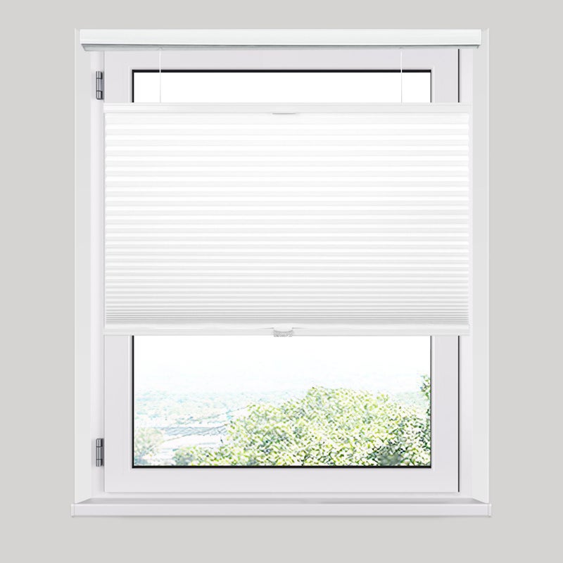 Allesin Top Down Bottom Up Cellular Shades Blackout Shades Noise Reduction Honeycomb Blinds Cordless Room Darkening for Bedroom OfficeBlackout White34x64